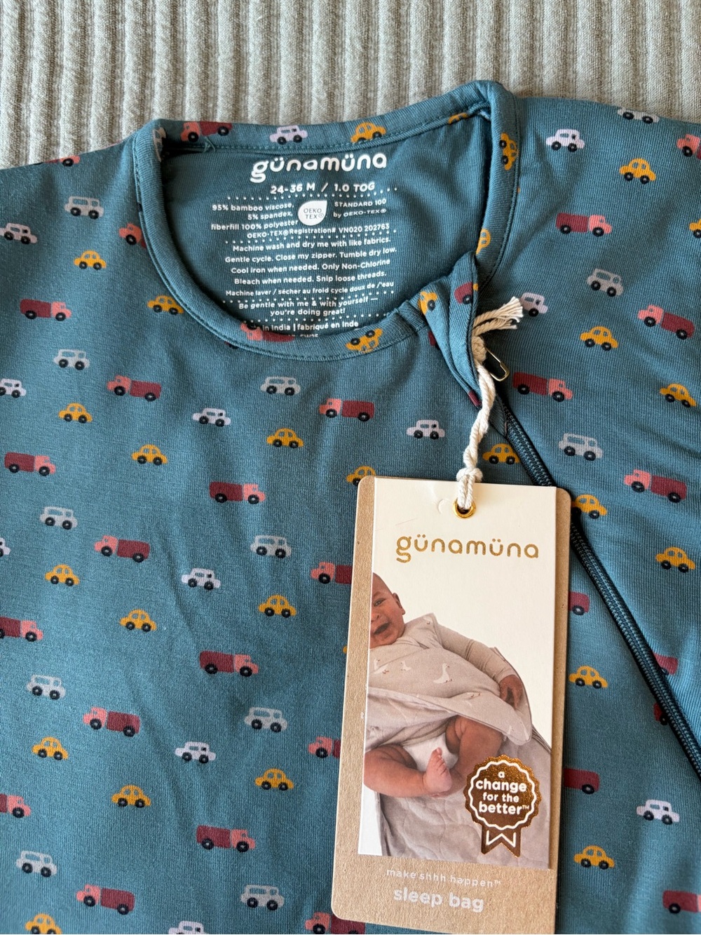 Gunamuna Sleep Sack with Car Print 1.0tog 24-36M